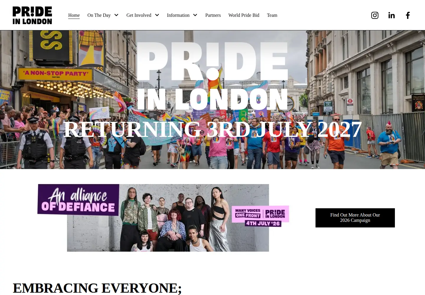Screenshot of prideinlondon.org