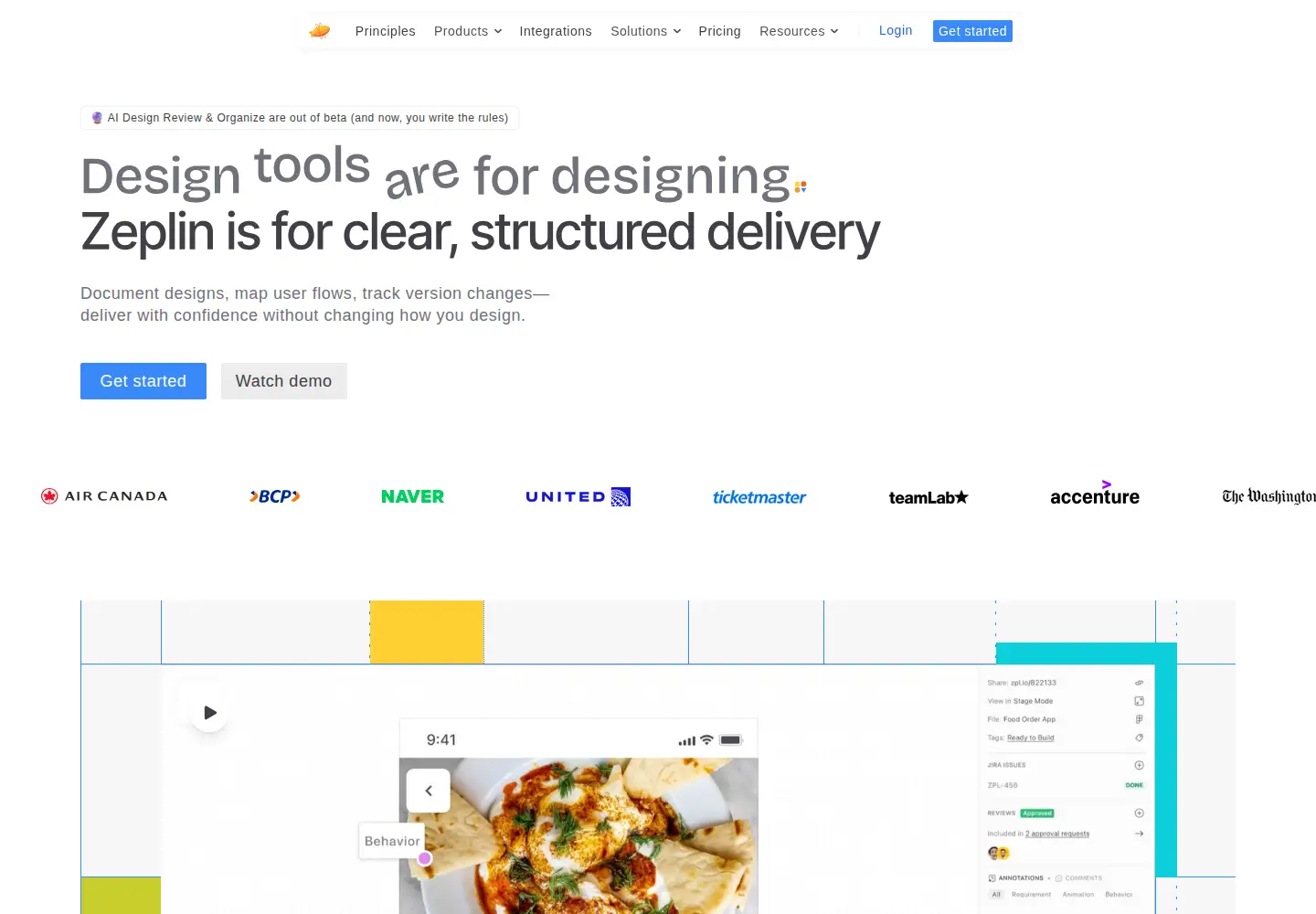 Screenshot of zeplin.io