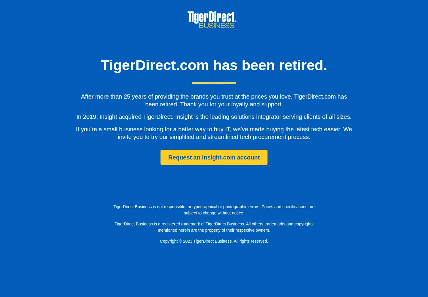 Screenshot of tigerdirect.com