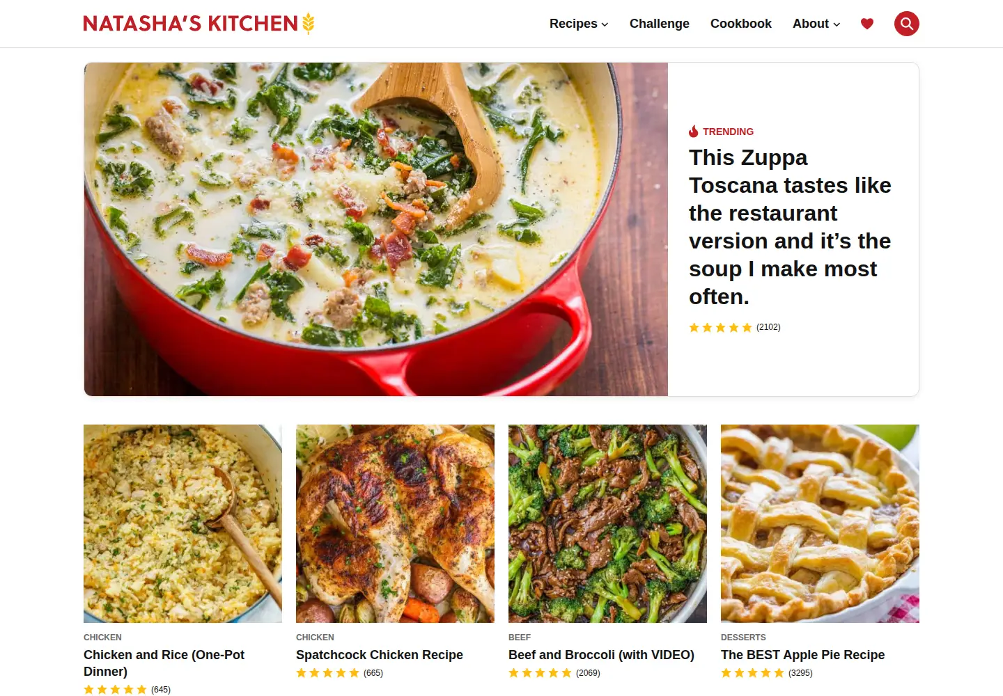 Screenshot of natashaskitchen.com