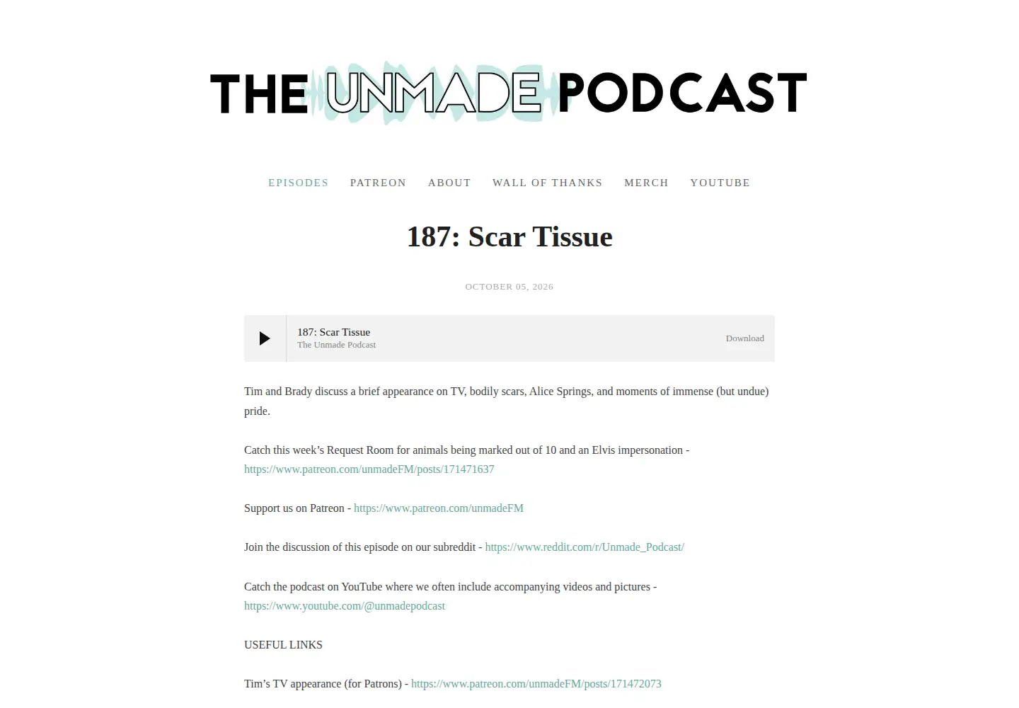Screenshot of unmade.fm