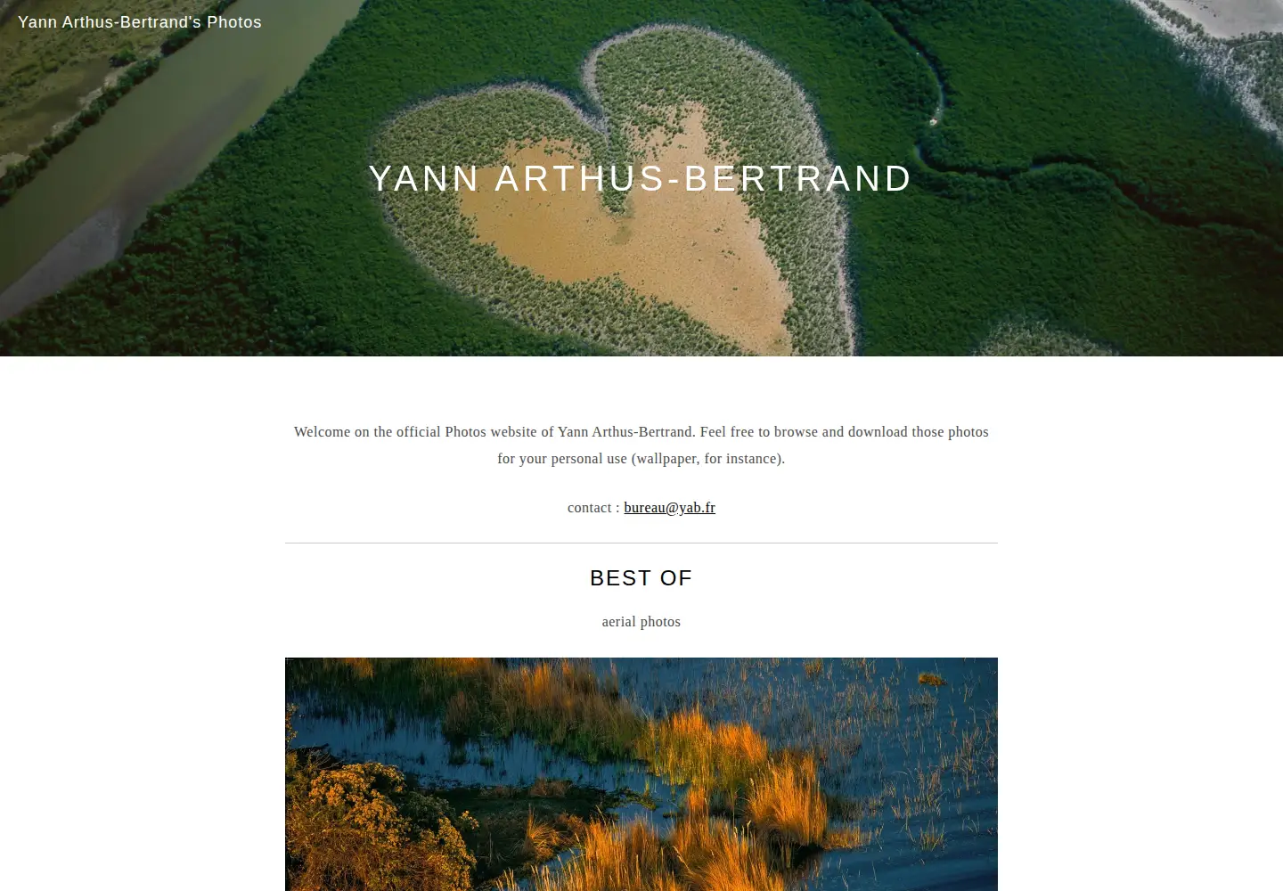 Captured homepage of yannarthusbertrand2.org in the current scan