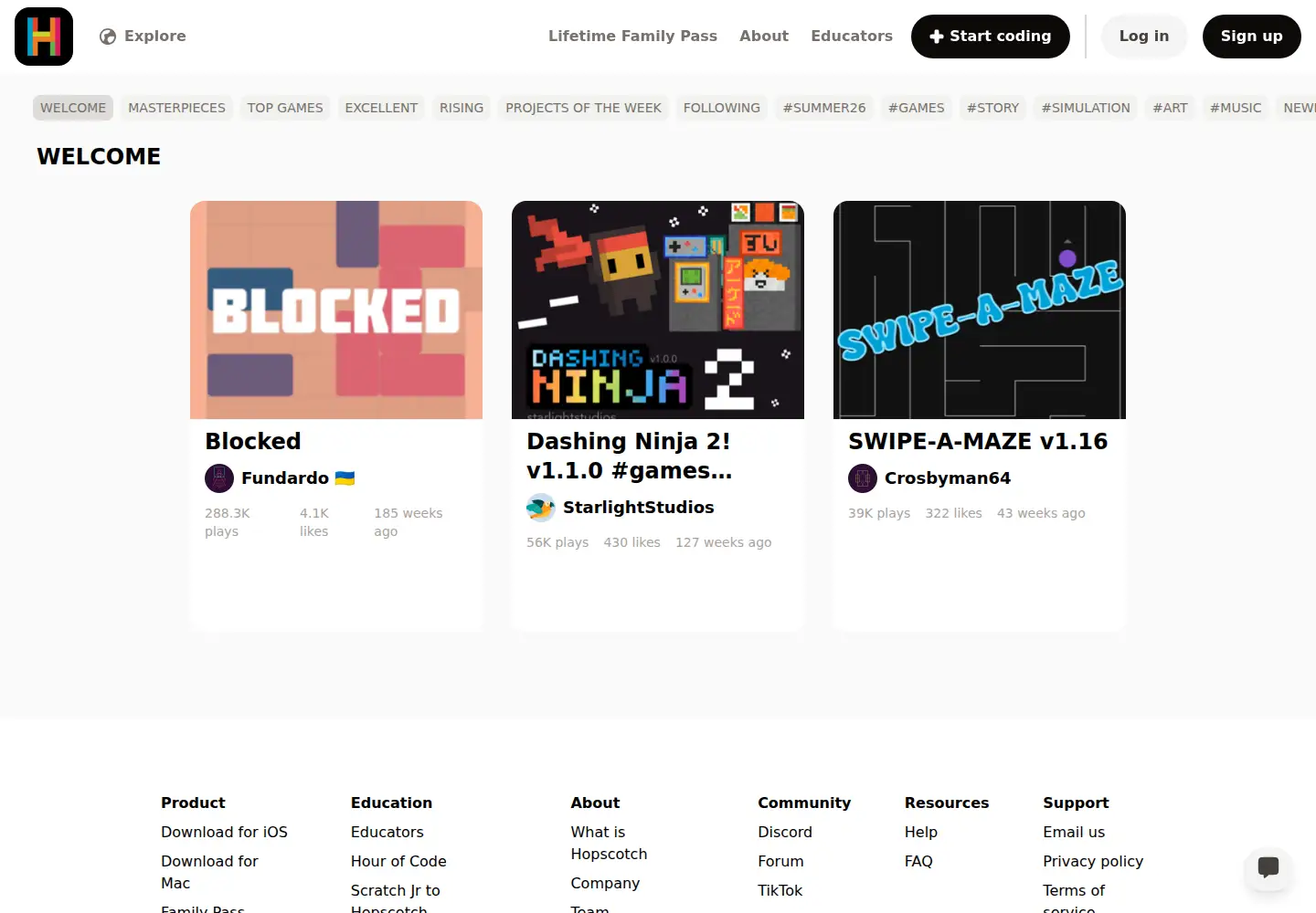 Screenshot of gethopscotch.com