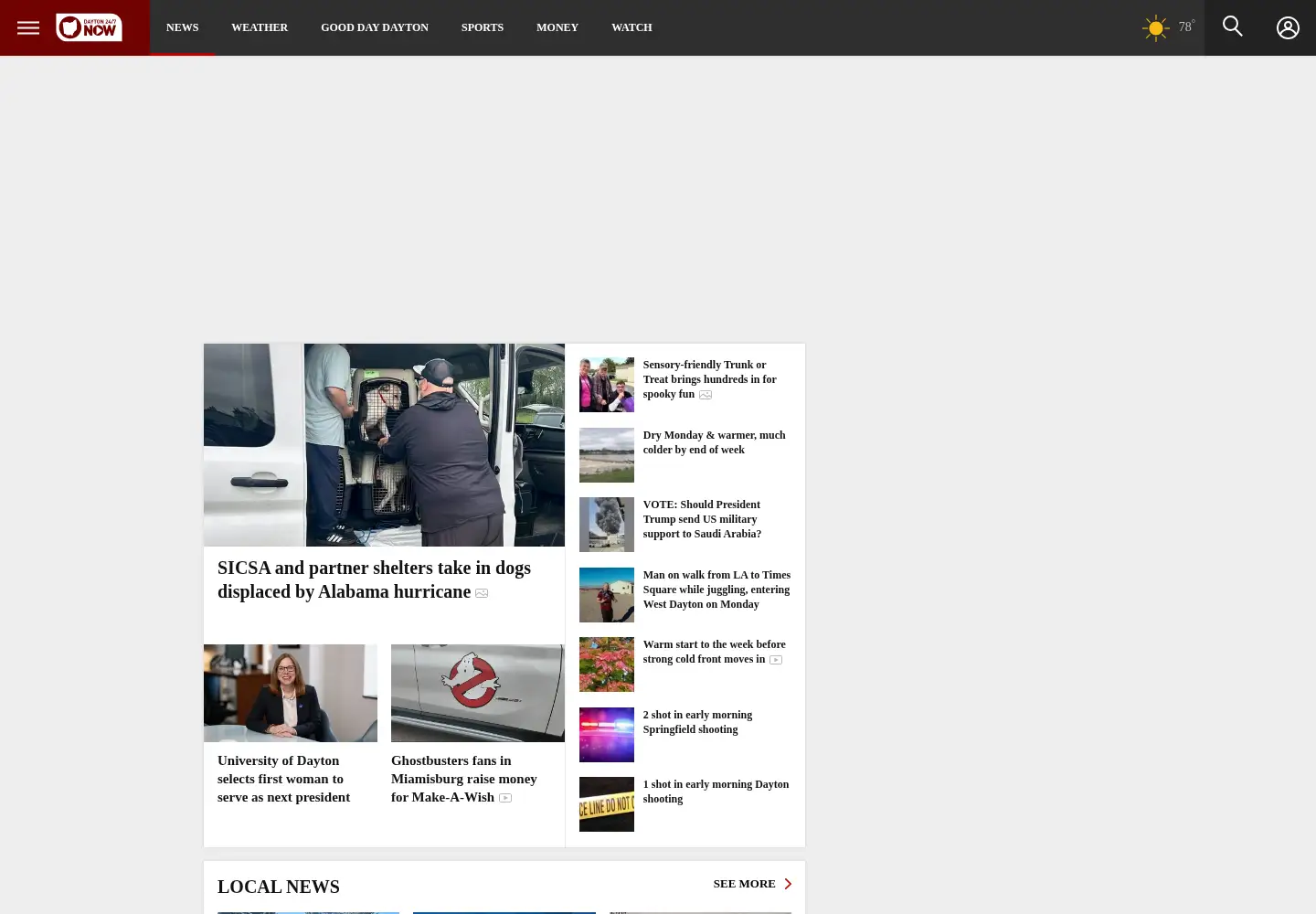 Captured homepage of dayton247now.com in the current scan