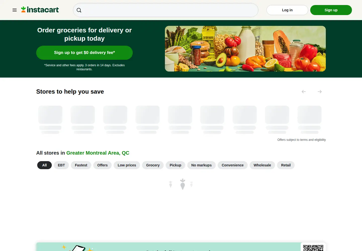 Screenshot of instacart.ca