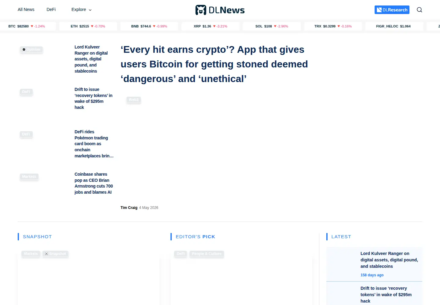 Screenshot of dlnews.com