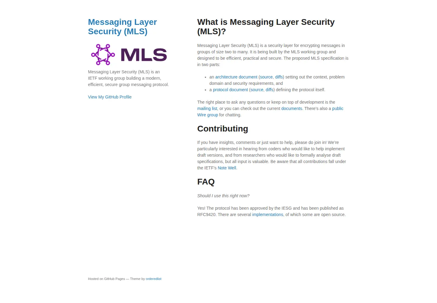 Captured homepage of messaginglayersecurity.rocks in the current scan