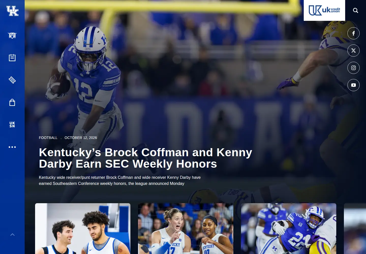 Screenshot of ukathletics.com
