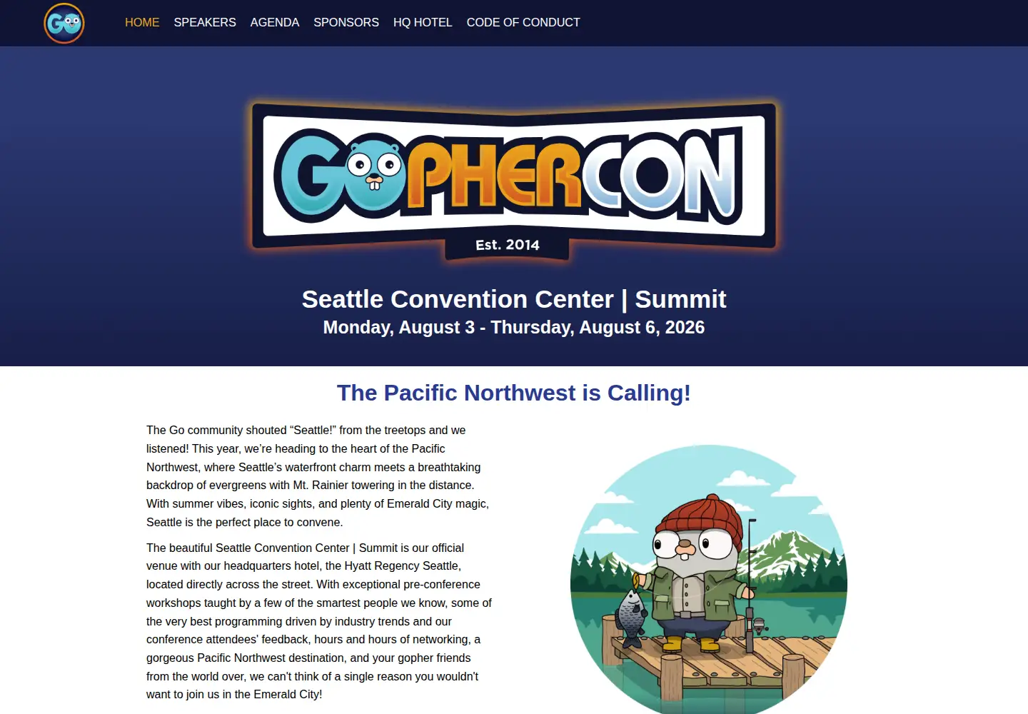 Captured homepage of gophercon.com in the current scan