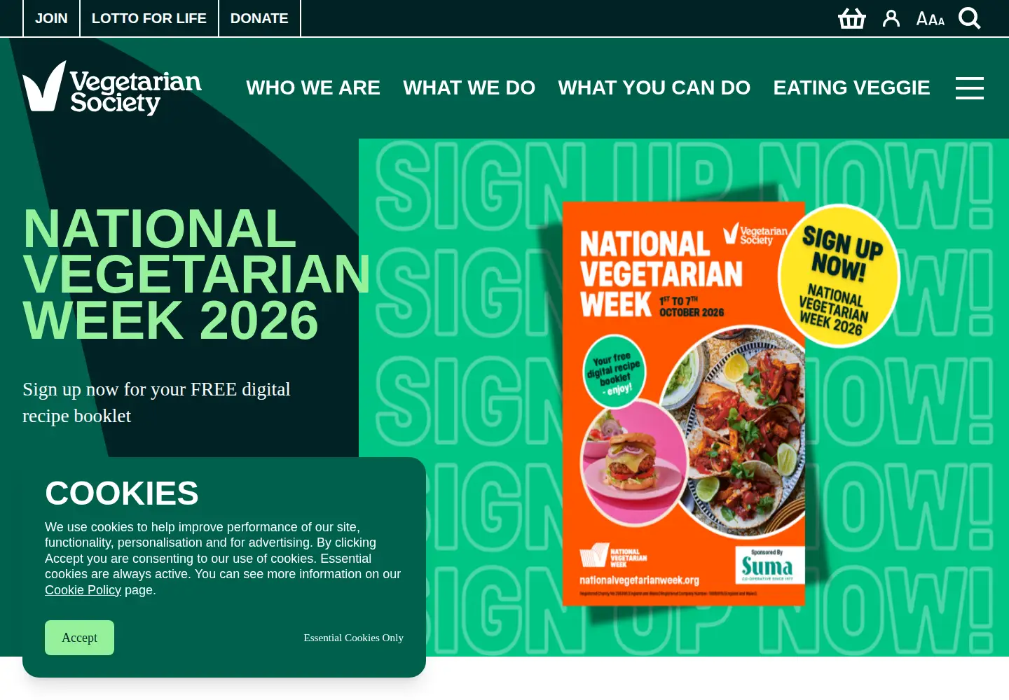 Screenshot of vegsoc.org