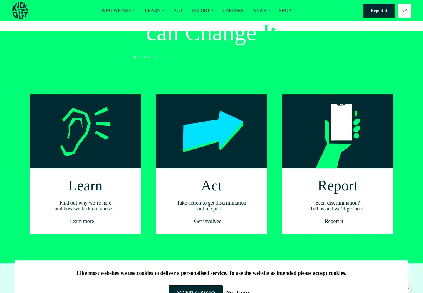 Screenshot of kickitout.org