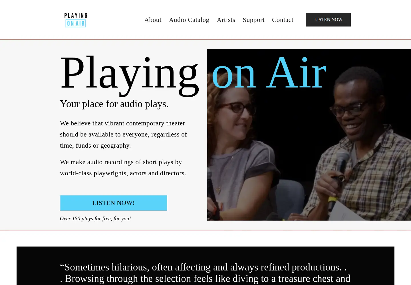 Screenshot of playingonair.org