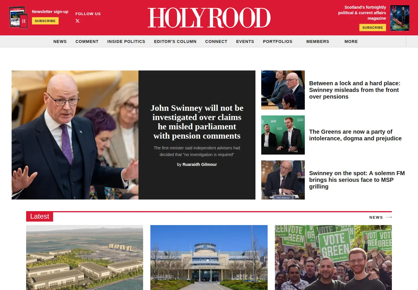 Screenshot of holyrood.com