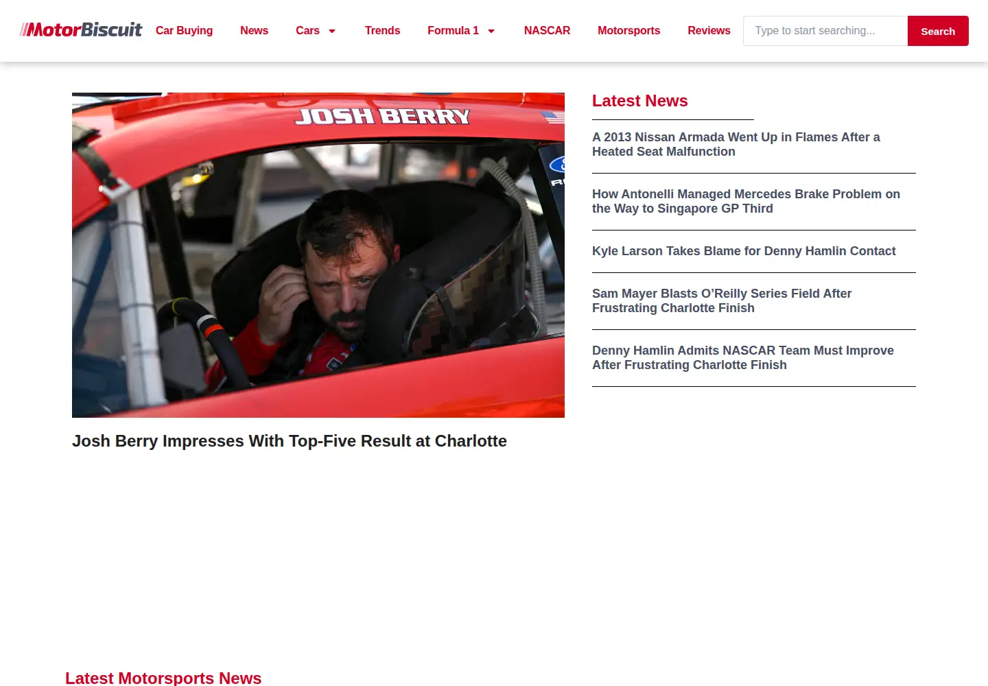 Screenshot of motorbiscuit.com