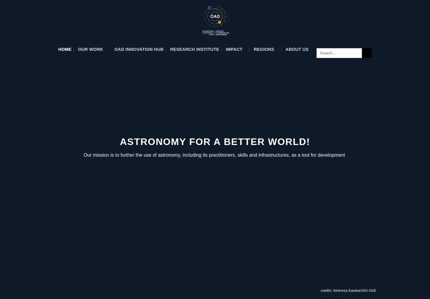 Captured homepage of astro4dev.org in the current scan