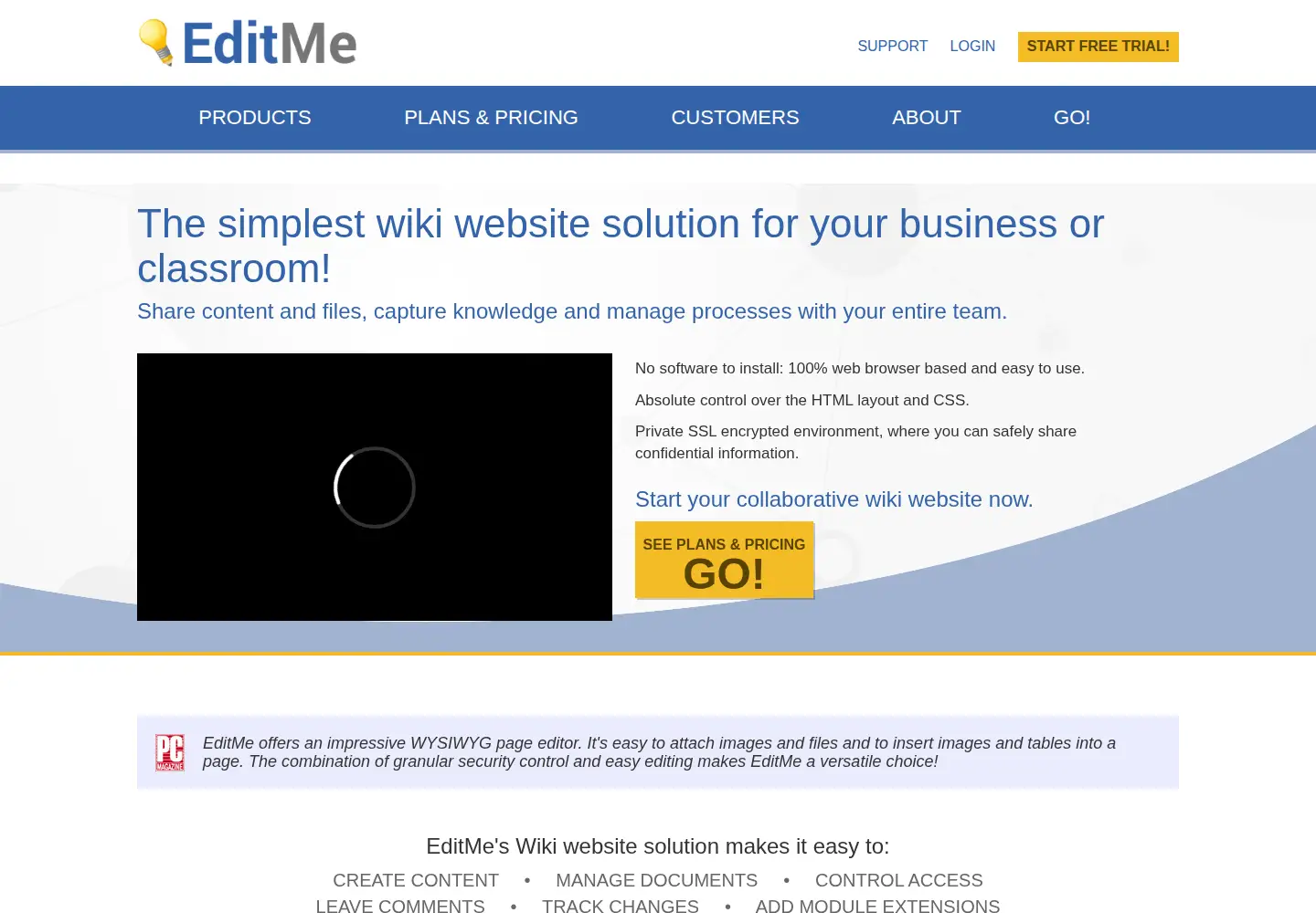 Captured homepage of editme.com in the current scan