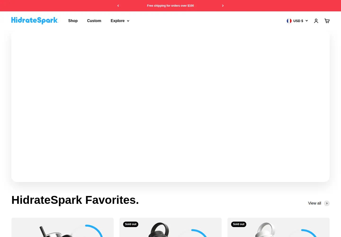 Captured homepage of hidratespark.com in the current scan