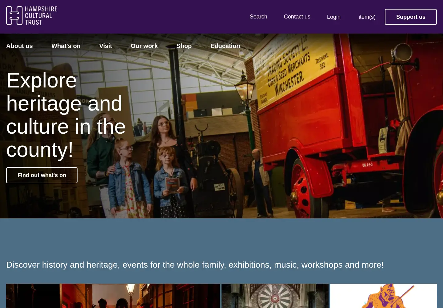 Screenshot of hampshireculture.org.uk