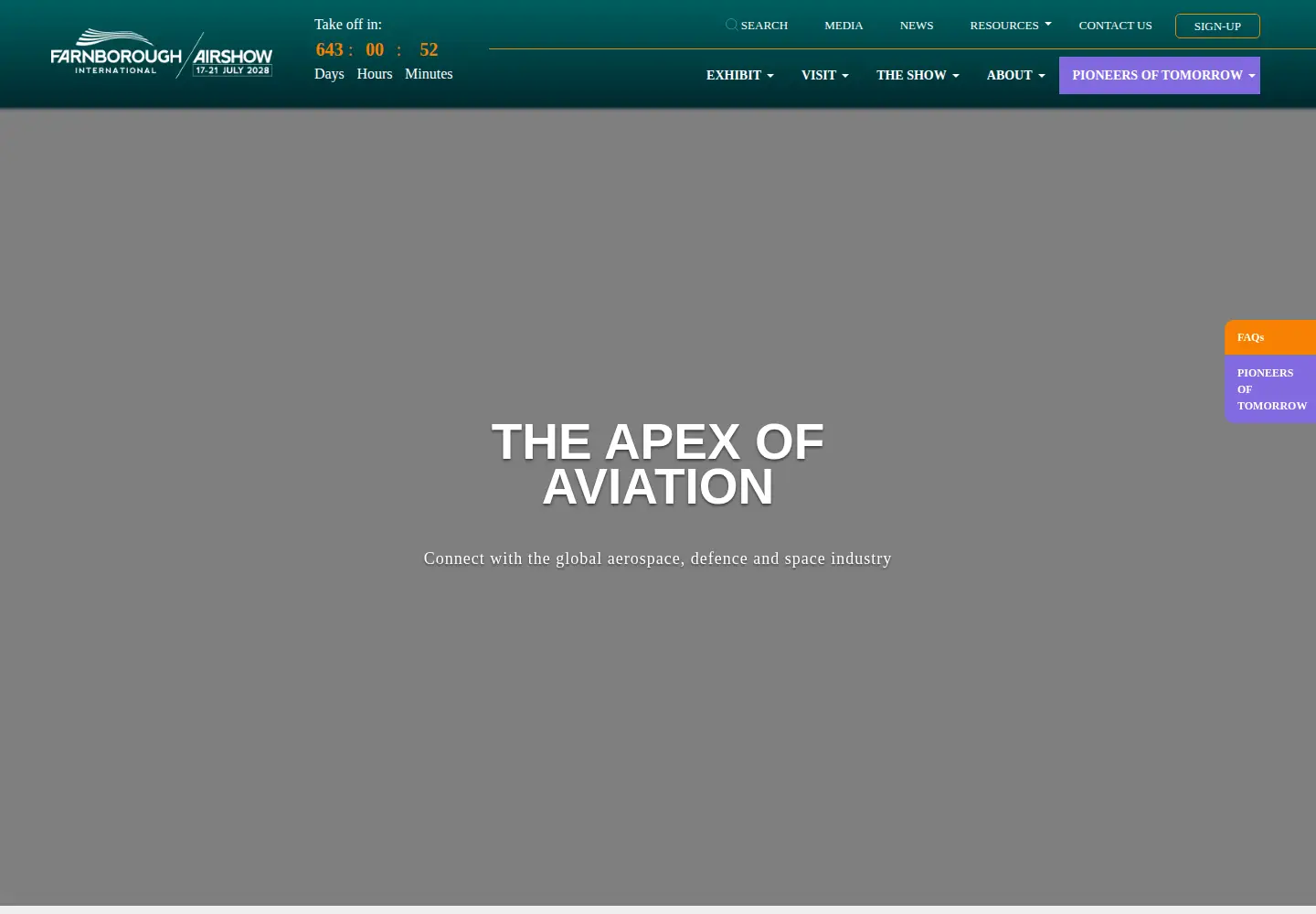 Screenshot of farnboroughairshow.com