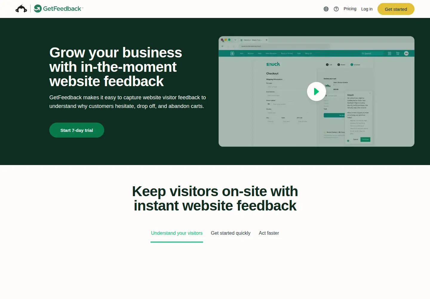 Screenshot of getfeedback.com