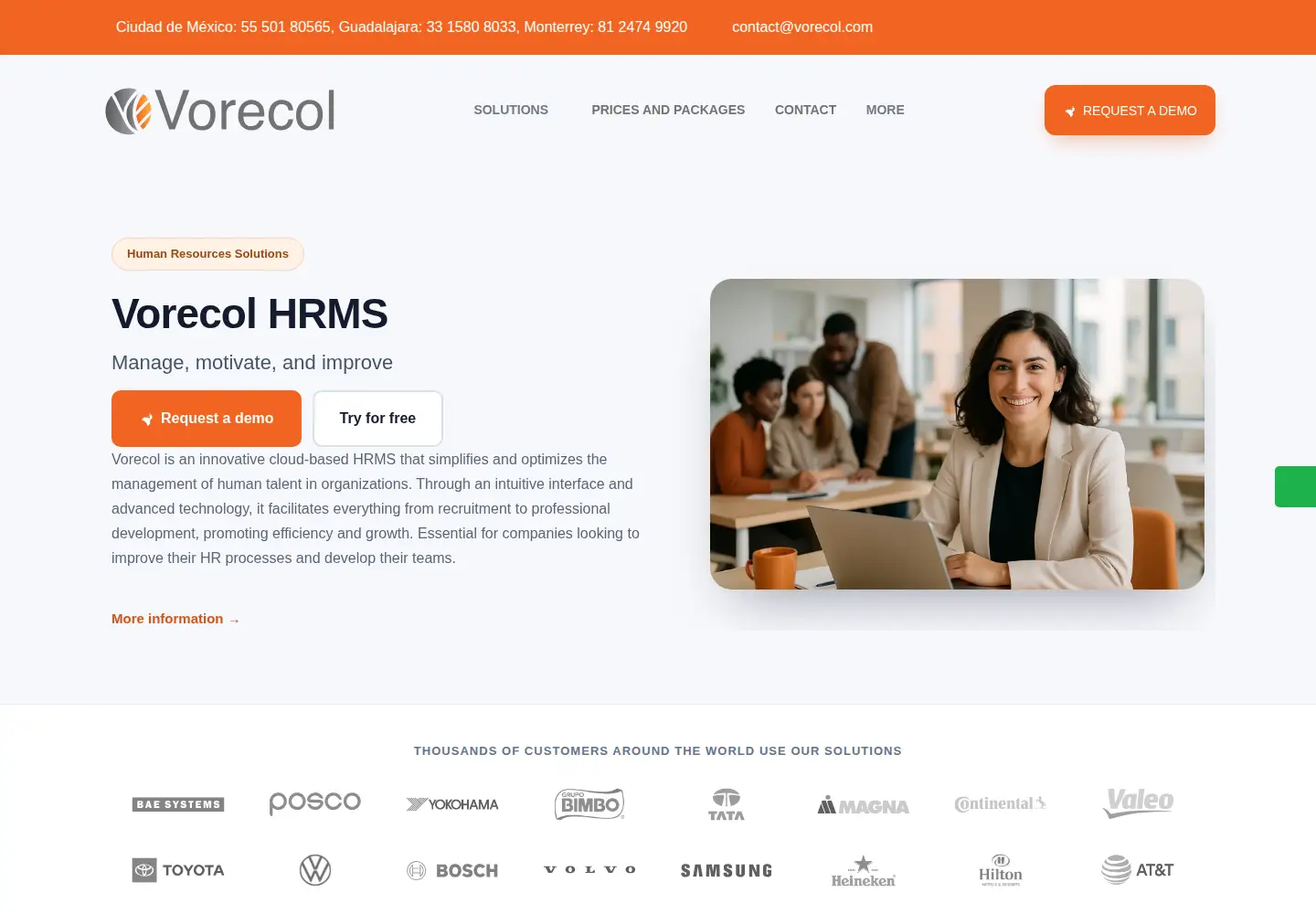 Captured homepage of vorecol.com in the current scan