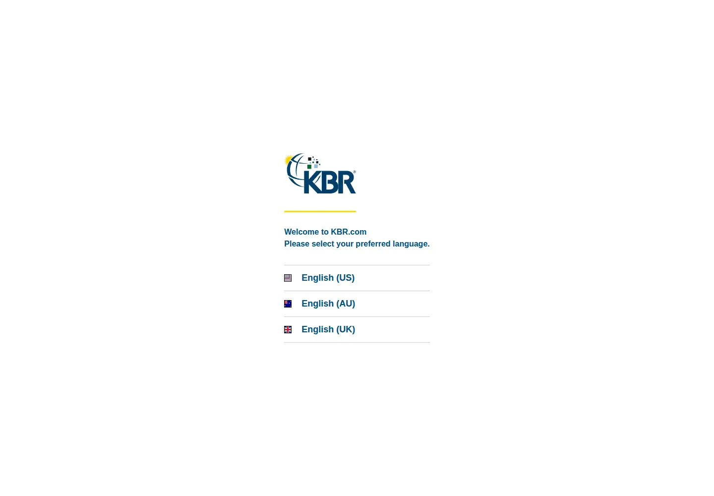 Screenshot of kbr.com
