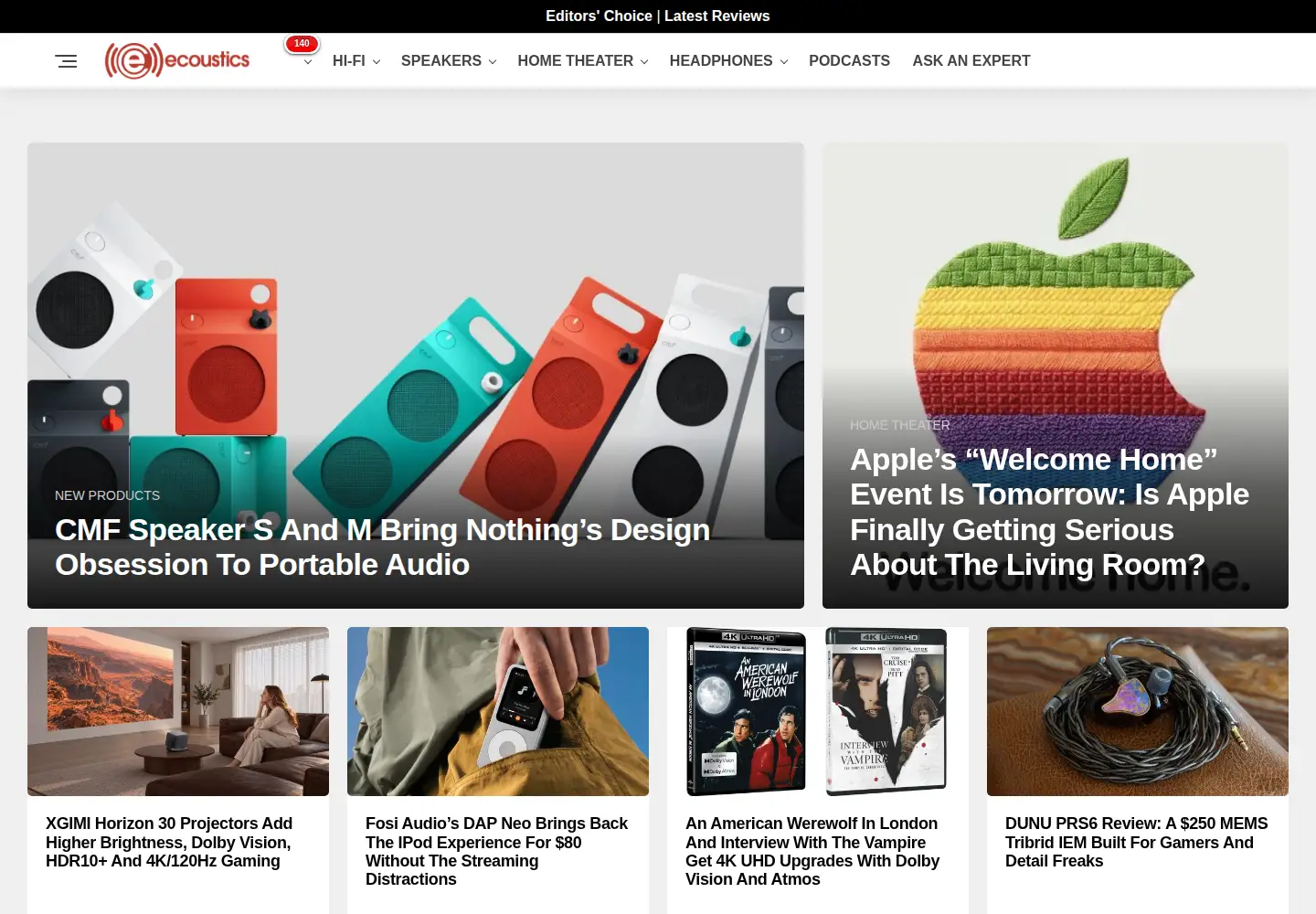Captured homepage of ecoustics.com in the current scan