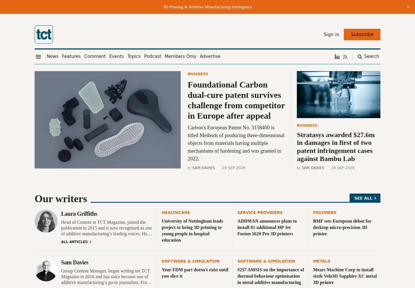 Screenshot of tctmagazine.com