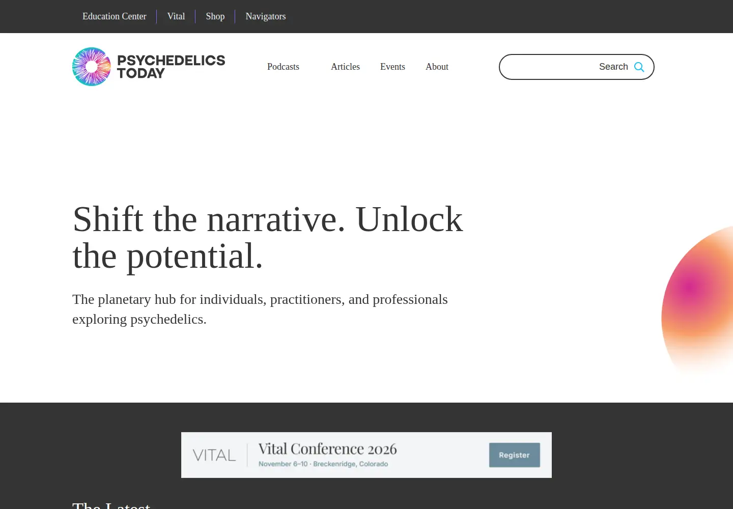 Captured homepage of psychedelicstoday.com in the current scan