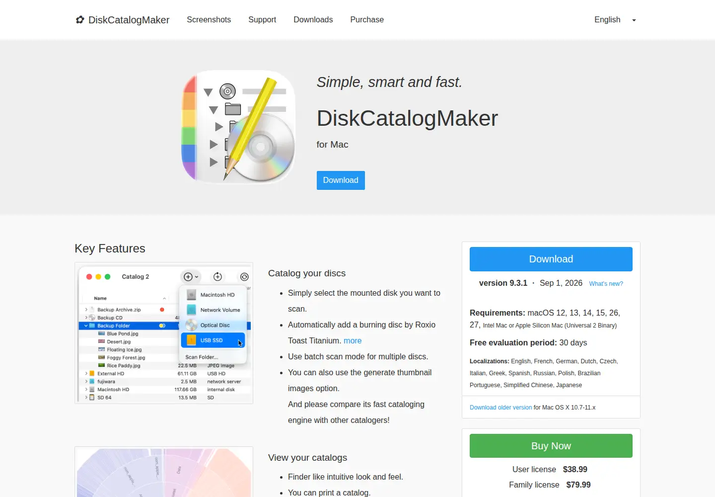 Captured homepage of diskcatalogmaker.com in the current scan
