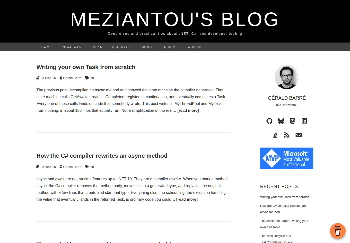 Screenshot of meziantou.net