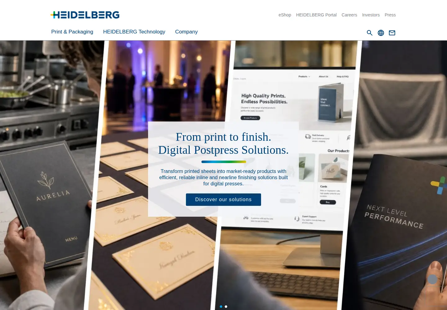 Captured homepage of heidelberg.com in the current scan