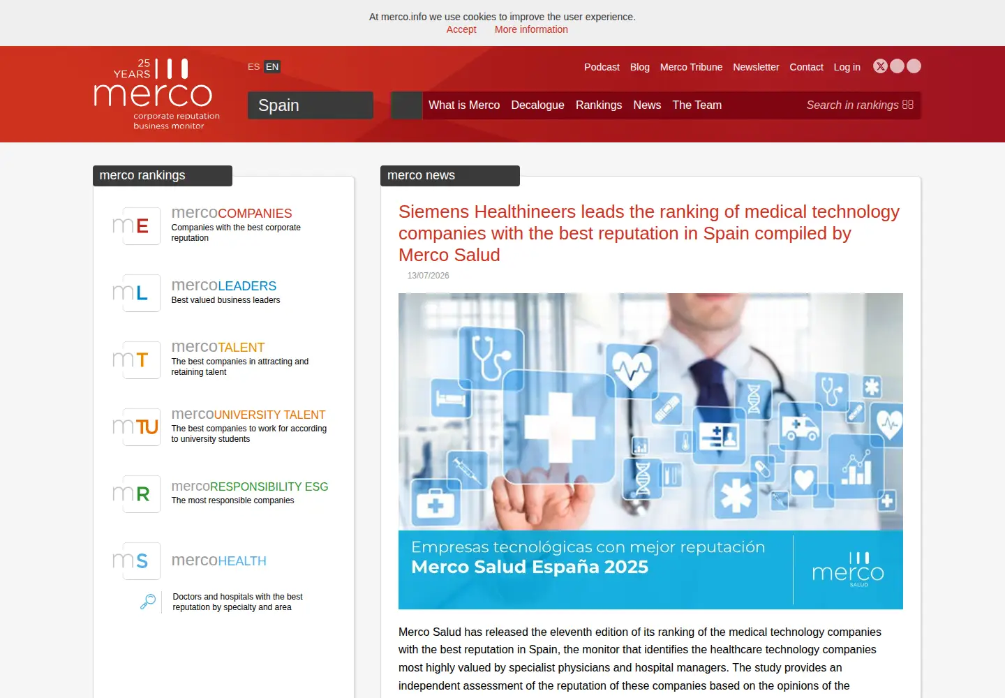Screenshot of merco.info