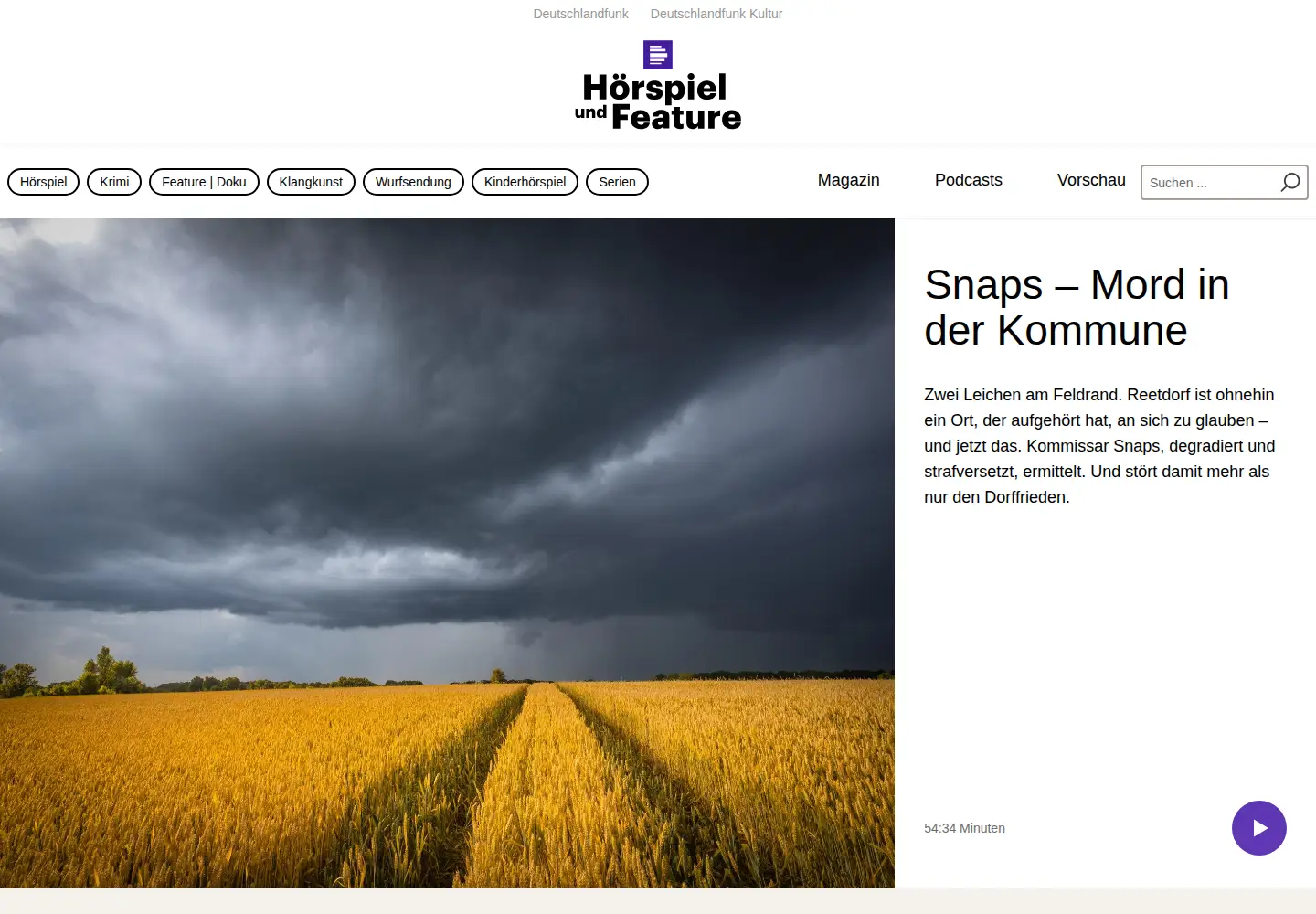 Screenshot of hoerspielundfeature.de