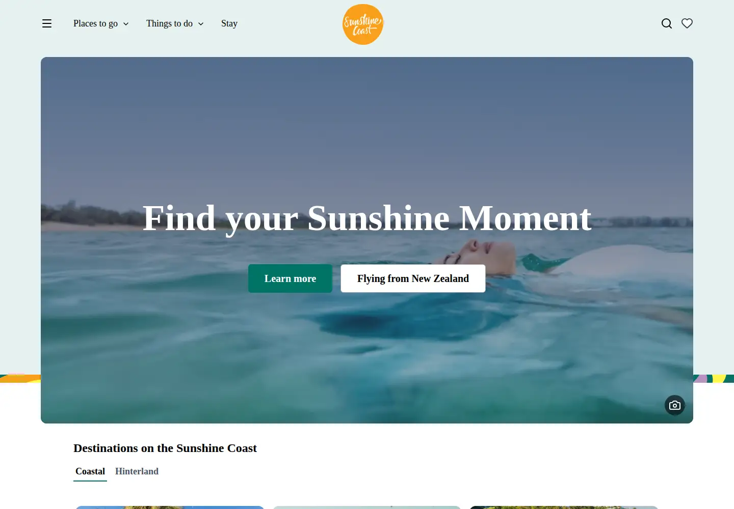 Screenshot of visitsunshinecoast.com