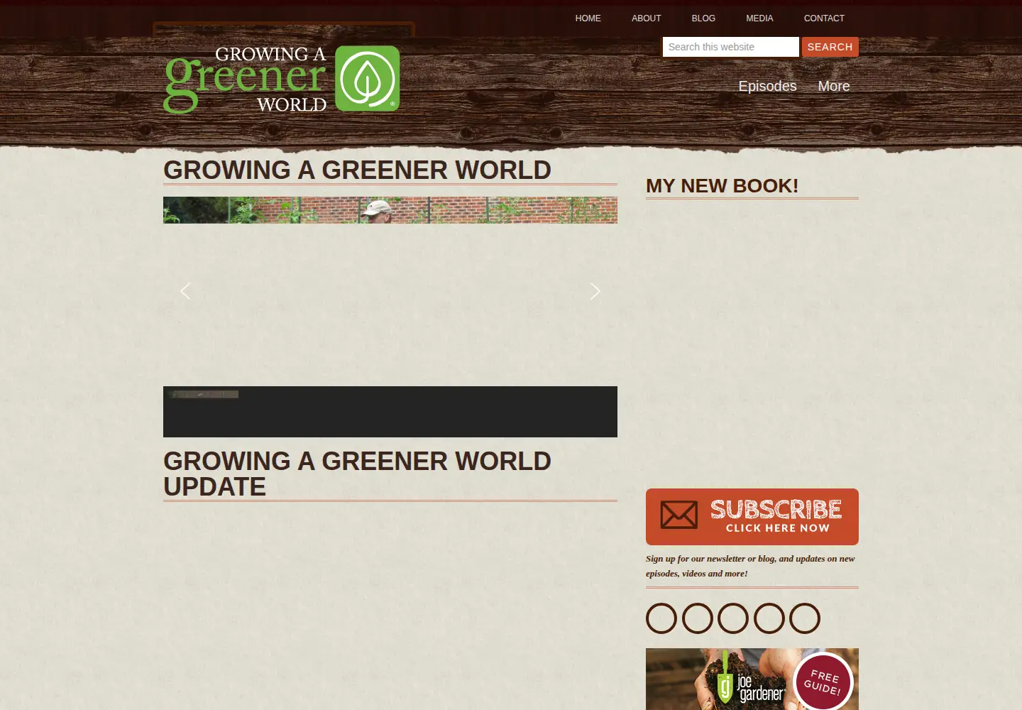 Captured homepage of growingagreenerworld.com in the current scan