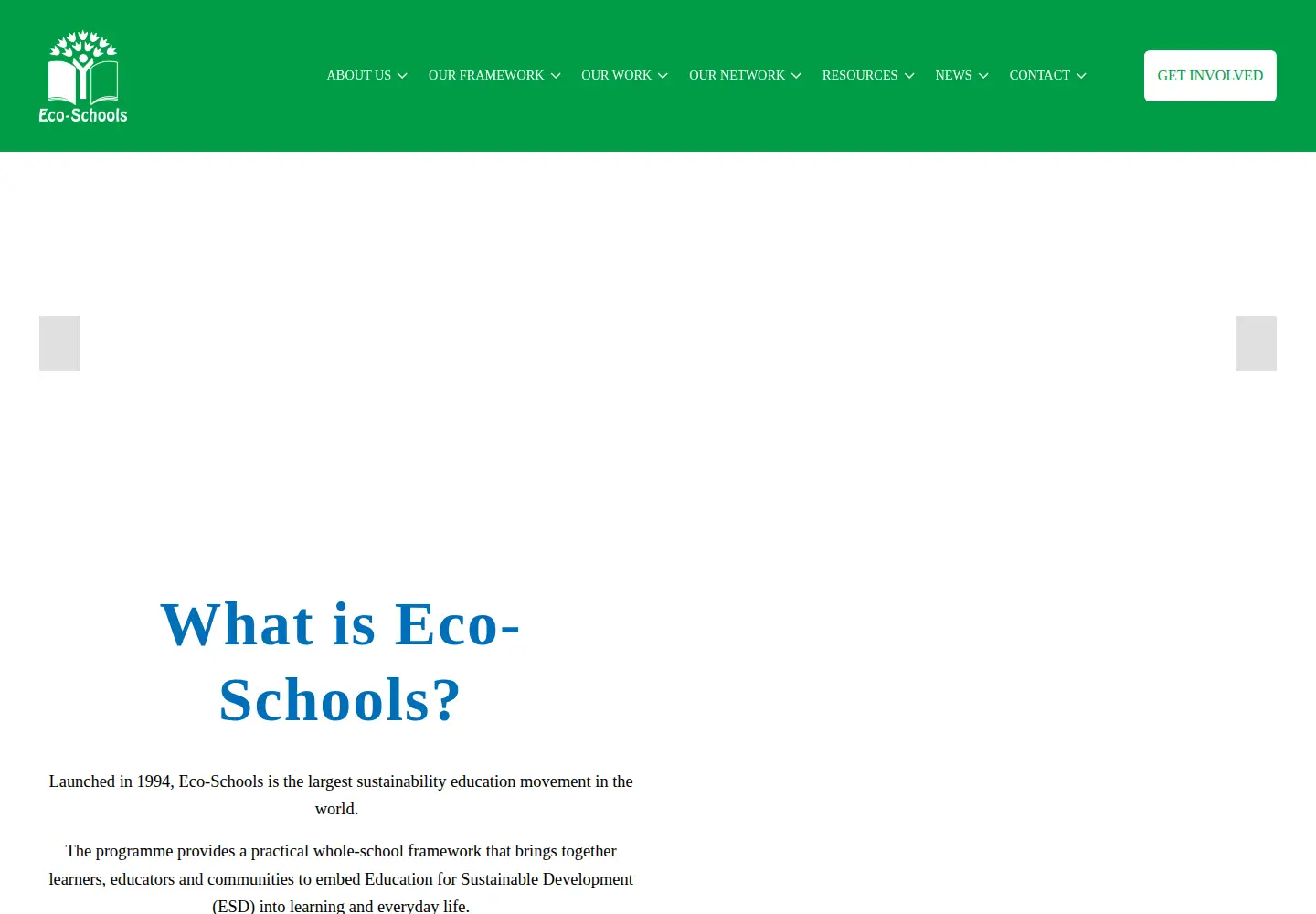 Captured homepage of ecoschools.global in the current scan