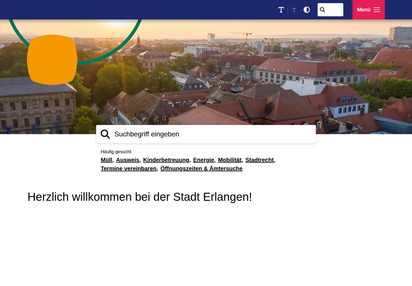 Screenshot of erlangen.de