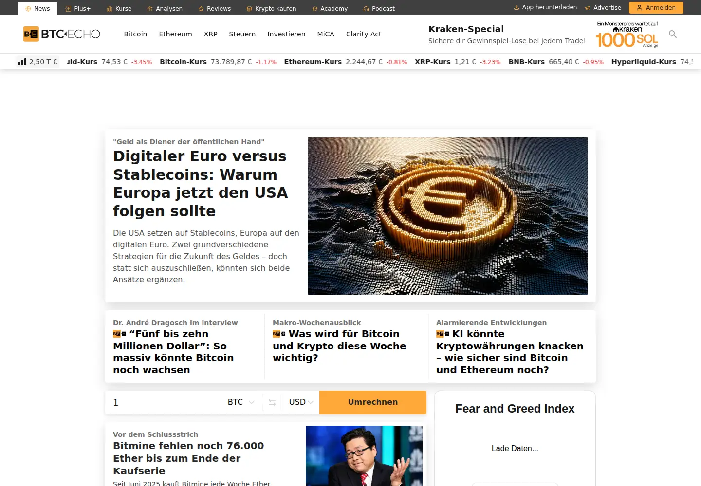 Screenshot of btc-echo.de