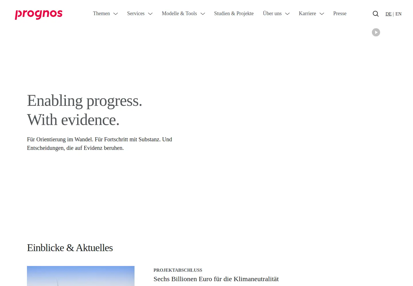 Screenshot of prognos.com