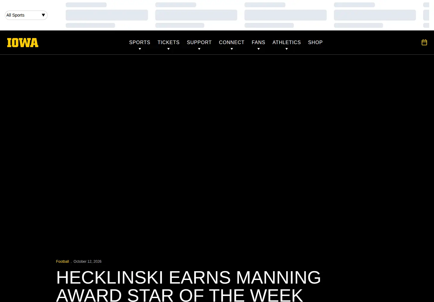 Screenshot of hawkeyesports.com