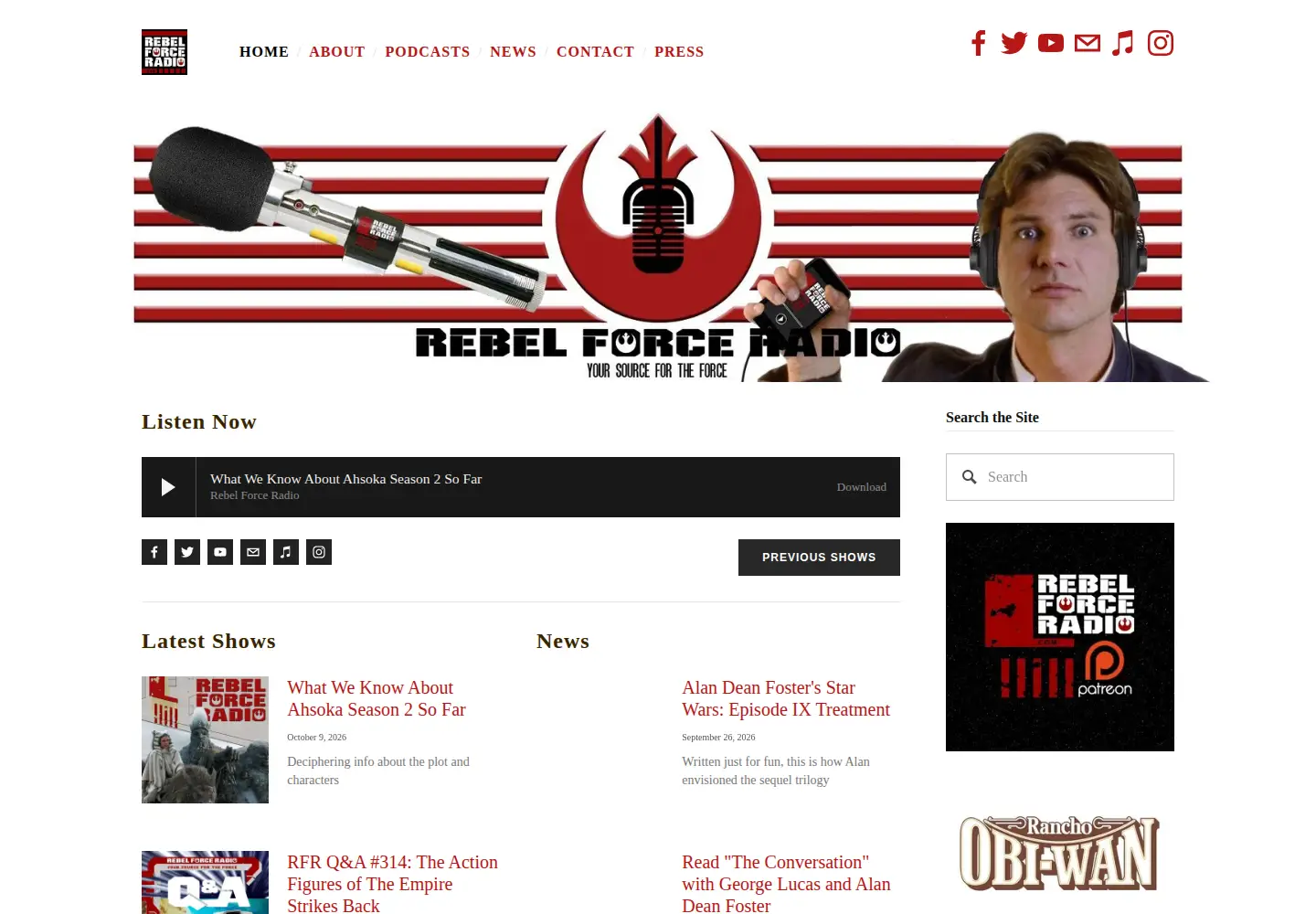 Screenshot of rebelforceradio.com
