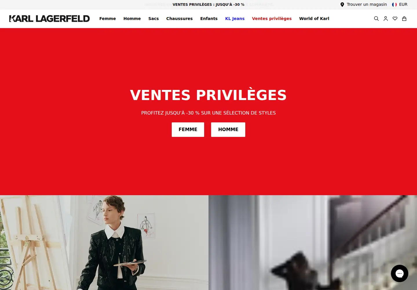 Captured homepage of karl.com in the current scan