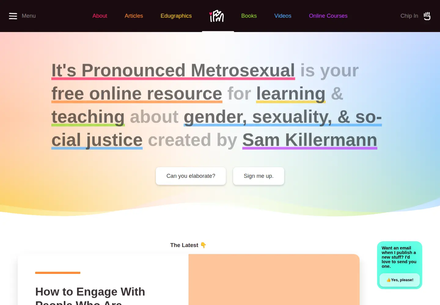 Captured homepage of itspronouncedmetrosexual.com in the current scan