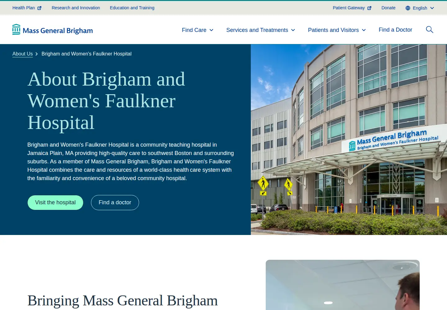 Screenshot of brighamandwomensfaulkner.org