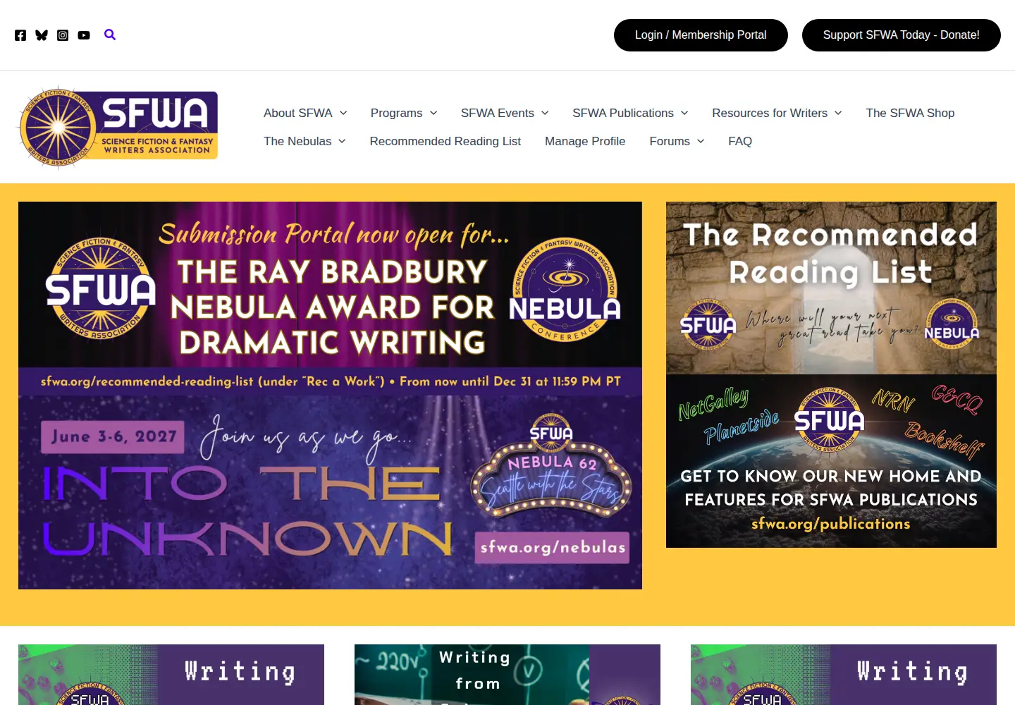 Screenshot of sfwa.org