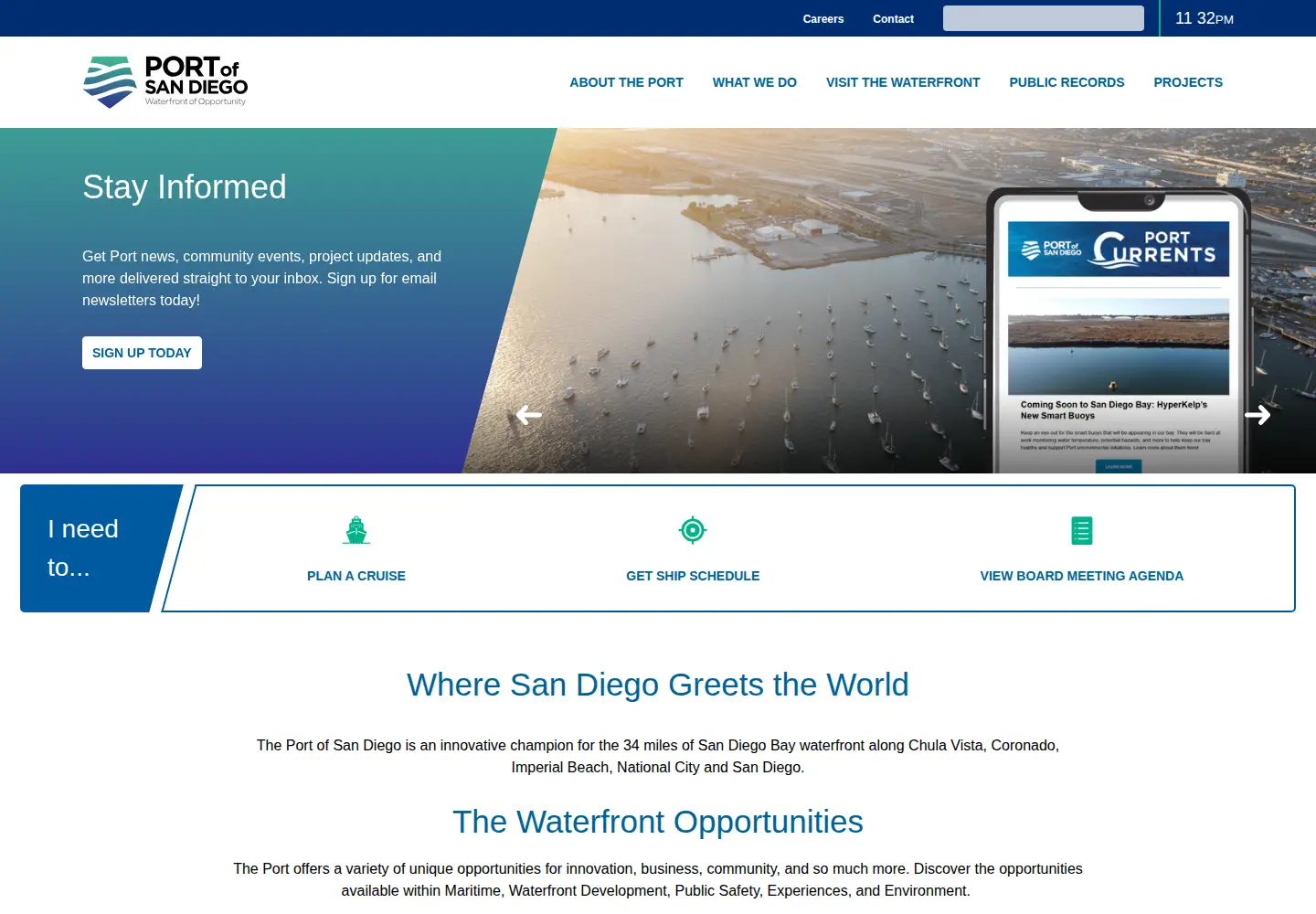 Screenshot of portofsandiego.org
