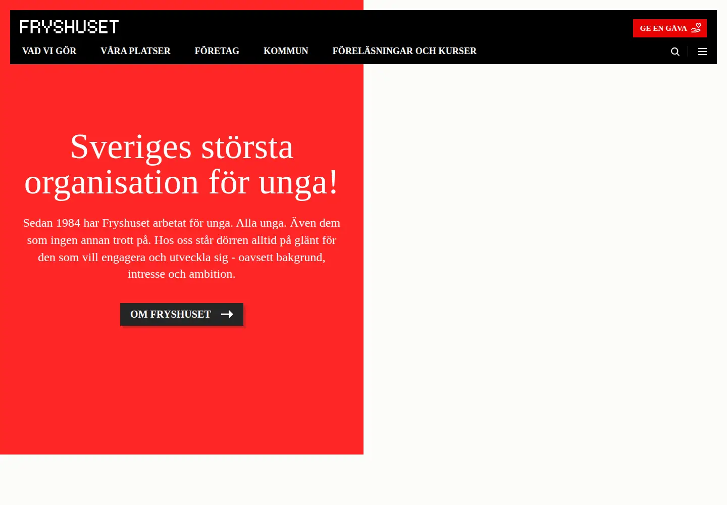 Screenshot of fryshuset.se