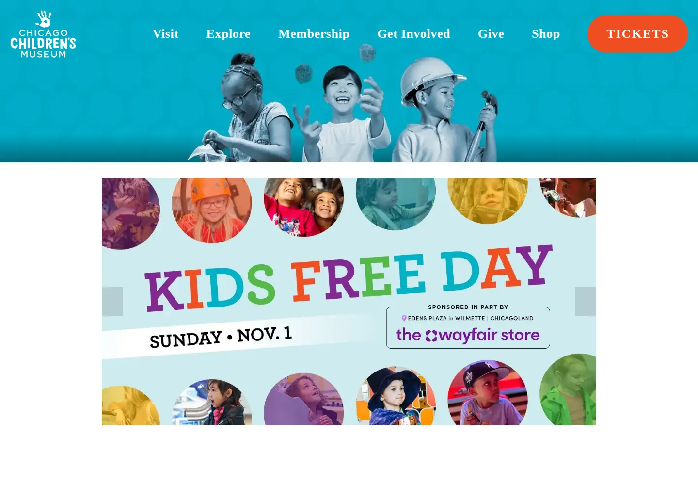 Screenshot of chicagochildrensmuseum.org