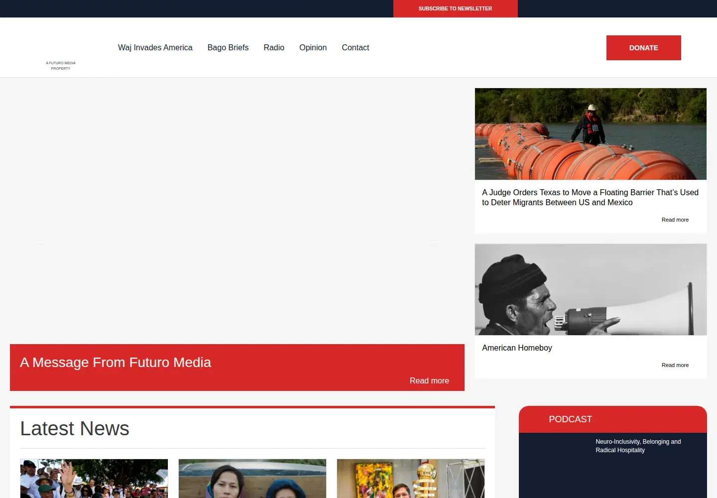 Captured homepage of latinorebels.com in the current scan